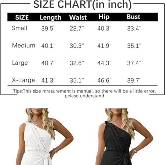 Lillusory Midi Dress NWT One Shoulder, Lined, Tulip Hem, Tie Waist Blue Large - Picture 7 of 7